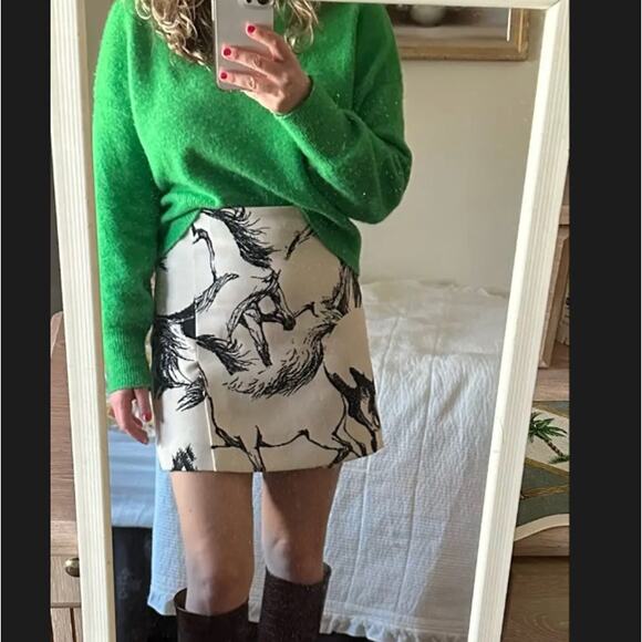 Samsoe Kelly Green Turtleneck Sweater SMALL Soft Wool Alpaca Cropped Bright $300 - Picture 4 of 8